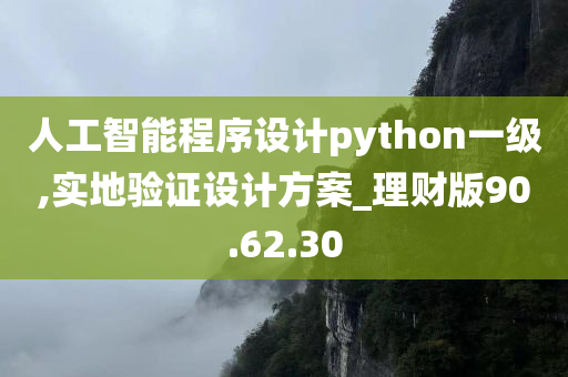 人工智能程序设计python一级,实地验证设计方案_理财版90.62.30