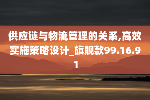 供应链与物流管理的关系,高效实施策略设计_旗舰款99.16.91