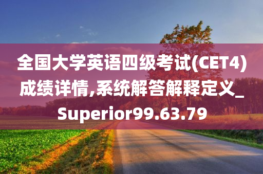 全国大学英语四级考试(CET4)成绩详情,系统解答解释定义_Superior99.63.79