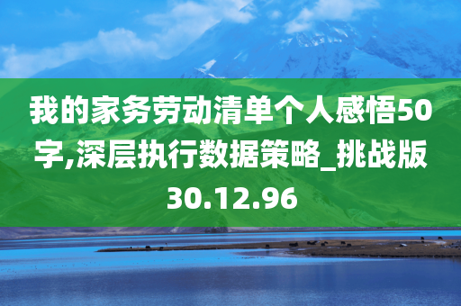 我的家务劳动清单个人感悟50字,深层执行数据策略_挑战版30.12.96