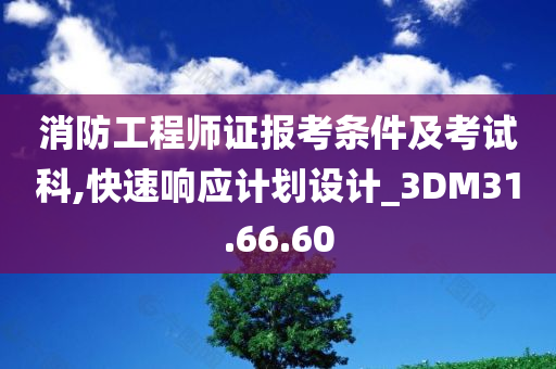 消防工程师证报考条件及考试科,快速响应计划设计_3DM31.66.60