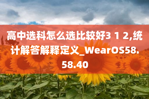 高中选科怎么选比较好3 1 2,统计解答解释定义_WearOS58.58.40