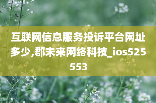 互联网信息服务投诉平台网址多少,郡未来网络科技_ios525553