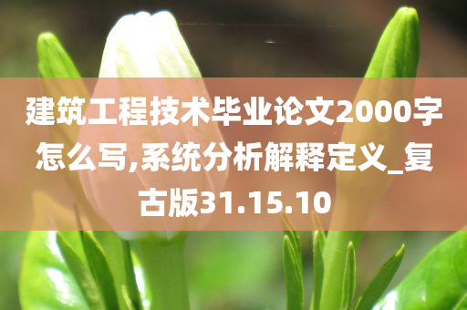 建筑工程技术毕业论文2000字怎么写,系统分析解释定义_复古版31.15.10