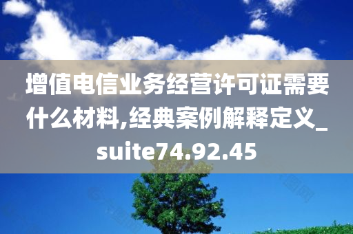 增值电信业务经营许可证需要什么材料,经典案例解释定义_suite74.92.45