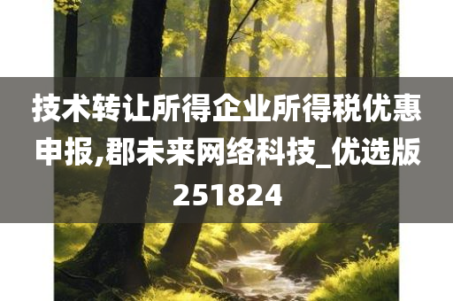 技术转让所得企业所得税优惠申报,郡未来网络科技_优选版251824