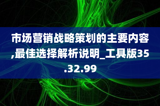 市场营销战略策划的主要内容,最佳选择解析说明_工具版35.32.99