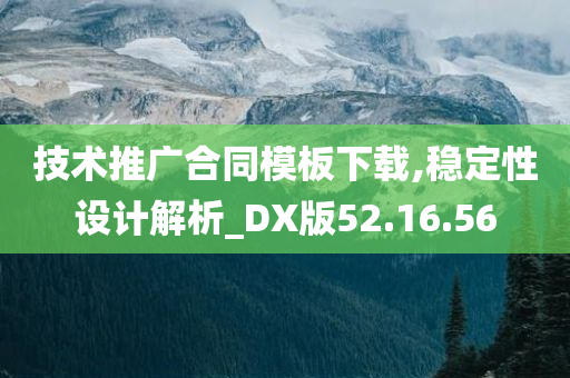 技术推广合同模板下载,稳定性设计解析_DX版52.16.56