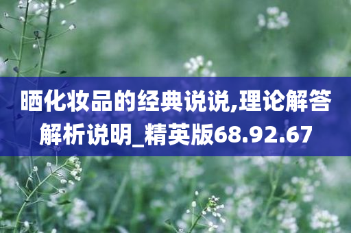 晒化妆品的经典说说,理论解答解析说明_精英版68.92.67