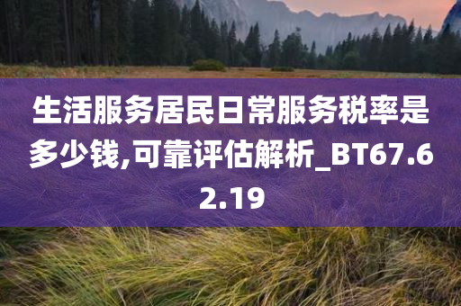 生活服务居民日常服务税率是多少钱,可靠评估解析_BT67.62.19