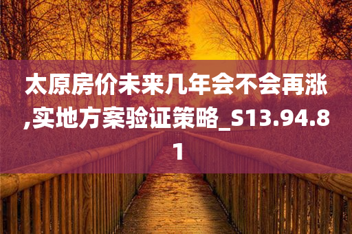 太原房价未来几年会不会再涨,实地方案验证策略_S13.94.81