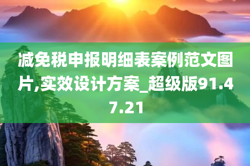 减免税申报明细表案例范文图片,实效设计方案_超级版91.47.21