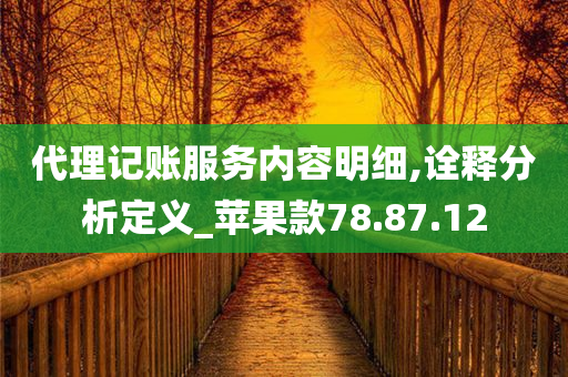 代理记账服务内容明细,诠释分析定义_苹果款78.87.12