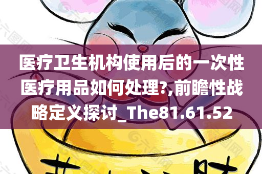 医疗卫生机构使用后的一次性医疗用品如何处理?,前瞻性战略定义探讨_The81.61.52