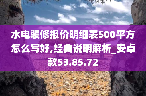 水电装修报价明细表500平方怎么写好,经典说明解析_安卓款53.85.72