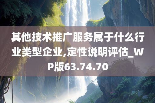 其他技术推广服务属于什么行业类型企业,定性说明评估_WP版63.74.70