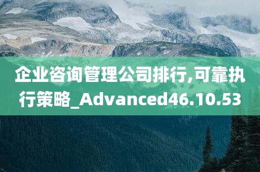 企业咨询管理公司排行,可靠执行策略_Advanced46.10.53