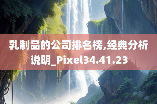 乳制品的公司排名榜,经典分析说明_Pixel34.41.23