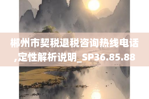 郴州市契税退税咨询热线电话,定性解析说明_SP36.85.88