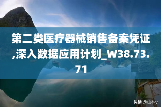 第二类医疗器械销售备案凭证,深入数据应用计划_W38.73.71