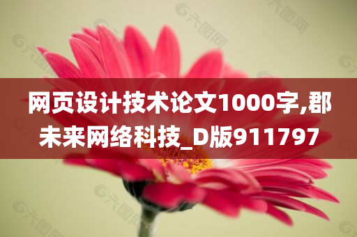 网页设计技术论文1000字,郡未来网络科技_D版911797