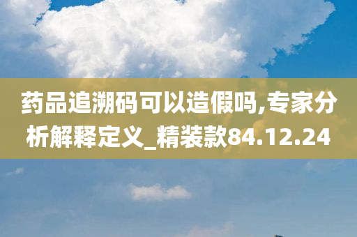 药品追溯码可以造假吗,专家分析解释定义_精装款84.12.24