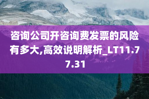 咨询公司开咨询费发票的风险有多大,高效说明解析_LT11.77.31