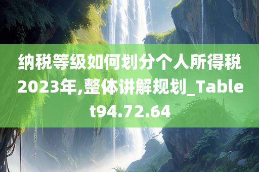 纳税等级如何划分个人所得税2023年,整体讲解规划_Tablet94.72.64