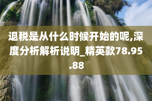 退税是从什么时候开始的呢,深度分析解析说明_精英款78.95.88