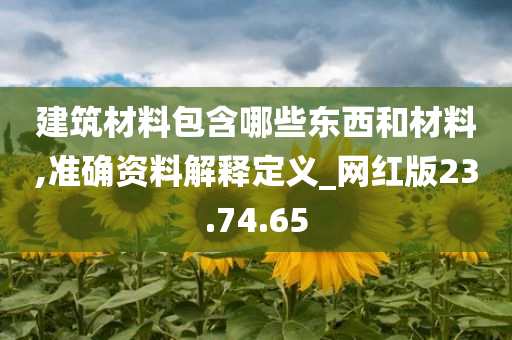 建筑材料包含哪些东西和材料,准确资料解释定义_网红版23.74.65