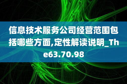 信息技术服务公司经营范围包括哪些方面,定性解读说明_The63.70.98