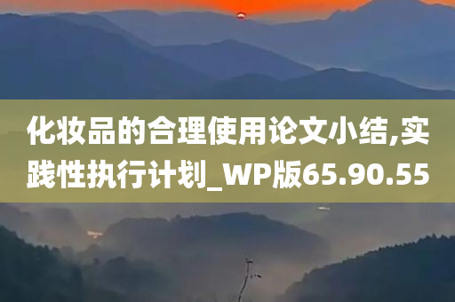 化妆品的合理使用论文小结,实践性执行计划_WP版65.90.55