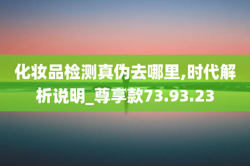 化妆品检测真伪去哪里,时代解析说明_尊享款73.93.23