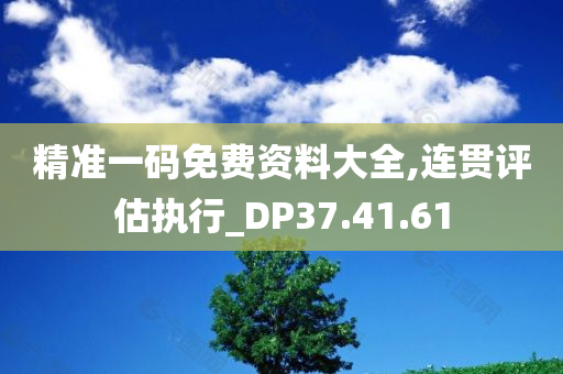 精准一码免费资料大全,连贯评估执行_DP37.41.61