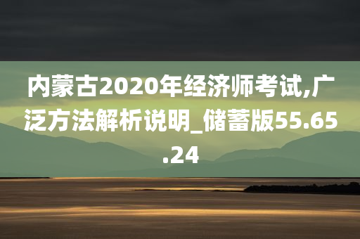 内蒙古2020年经济师考试,广泛方法解析说明_储蓄版55.65.24