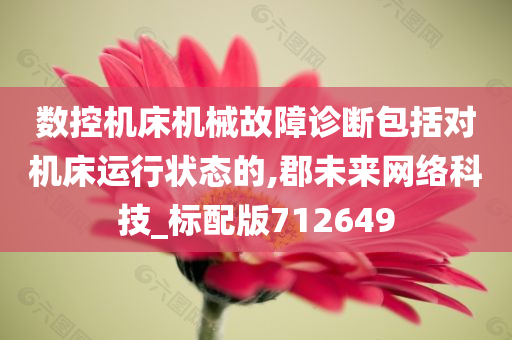 数控机床机械故障诊断包括对机床运行状态的,郡未来网络科技_标配版712649