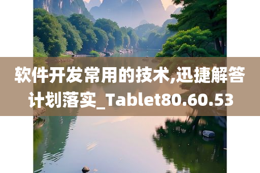 软件开发常用的技术,迅捷解答计划落实_Tablet80.60.53