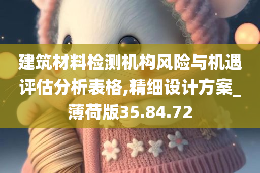 建筑材料检测机构风险与机遇评估分析表格,精细设计方案_薄荷版35.84.72