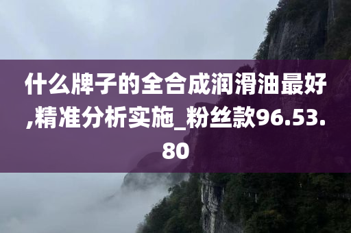 什么牌子的全合成润滑油最好,精准分析实施_粉丝款96.53.80