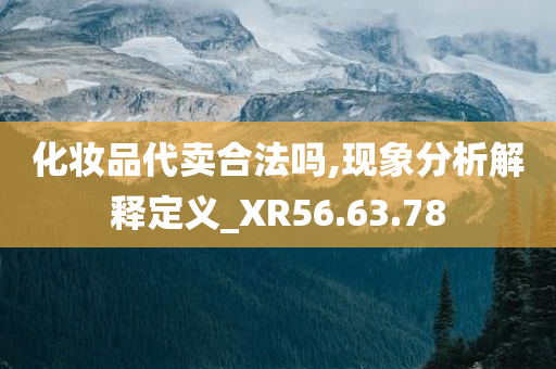 化妆品代卖合法吗,现象分析解释定义_XR56.63.78