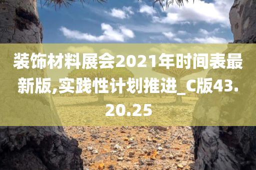 装饰材料展会2021年时间表最新版,实践性计划推进_C版43.20.25