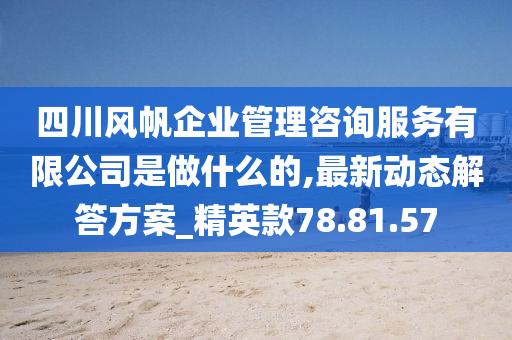 四川风帆企业管理咨询服务有限公司是做什么的,最新动态解答方案_精英款78.81.57