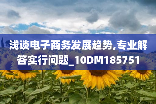 浅谈电子商务发展趋势,专业解答实行问题_10DM185751