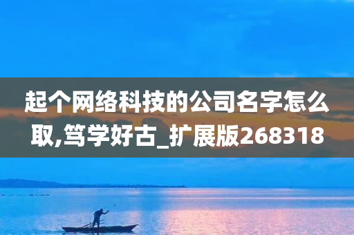 起个网络科技的公司名字怎么取,笃学好古_扩展版268318