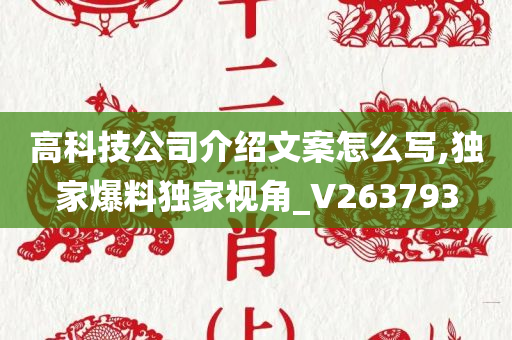 高科技公司介绍文案怎么写,独家爆料独家视角_V263793