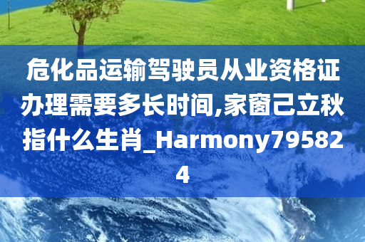 危化品运输驾驶员从业资格证办理需要多长时间,家窗己立秋指什么生肖_Harmony795824