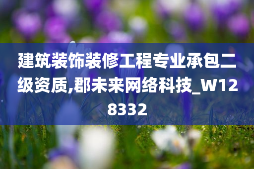 建筑装饰装修工程专业承包二级资质,郡未来网络科技_W128332