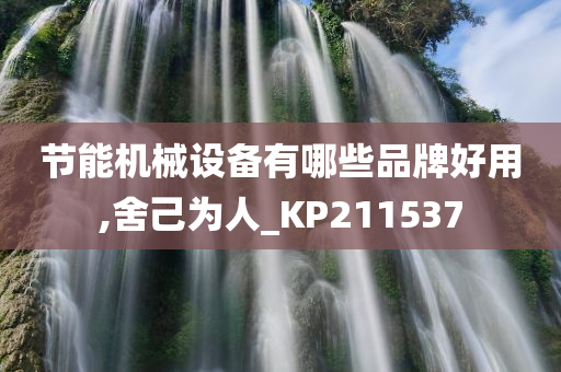 节能机械设备有哪些品牌好用,舍己为人_KP211537