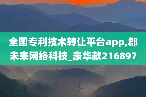 全国专利技术转让平台app,郡未来网络科技_豪华款216897