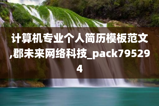 计算机专业个人简历模板范文,郡未来网络科技_pack795294